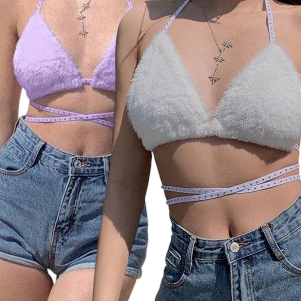 Furry Rave Bra Bundle Disco Diva Festival Fun Tops Lot One Size Fits Most NWT